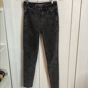 American Eagle Outfitters Women's Black Jeans - x long - super stretch x4 - US2